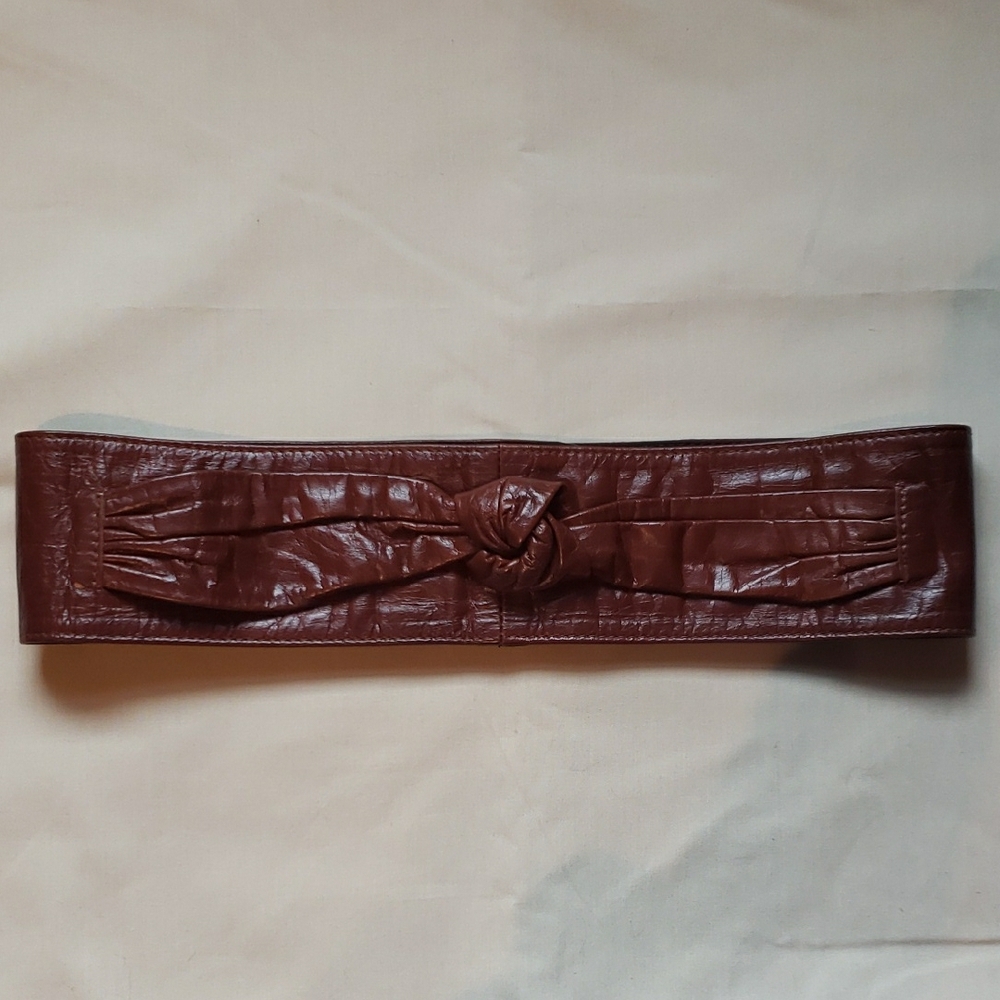 Brown Leather And Suede Women's Waist Belt